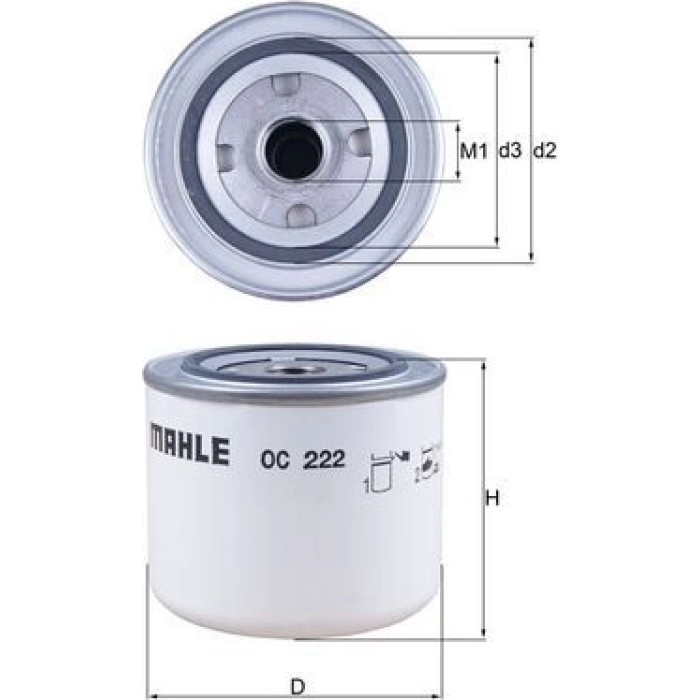 Mahle Original Ölfilter OC 222 Mahle Original Ölfilter OC 222