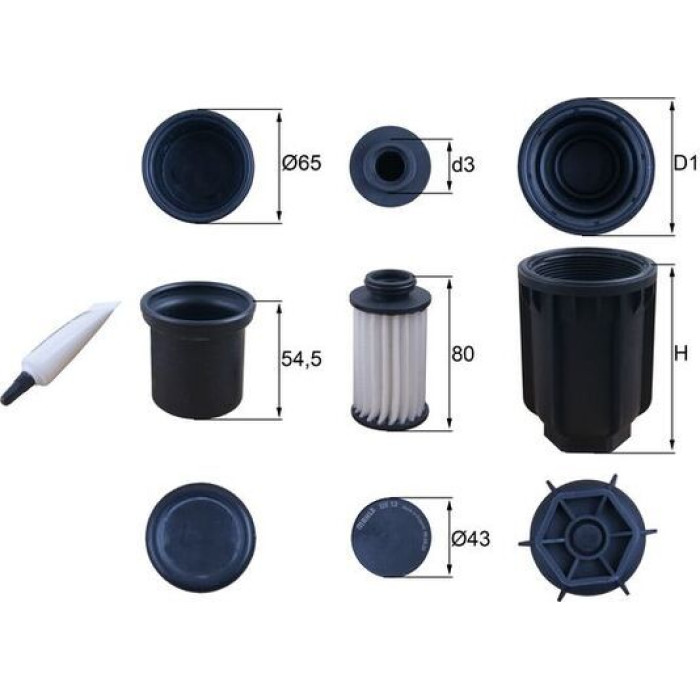 MAHLE AdBlue-Filter UX 13KIT, Filtereinsatz, Höhe 80 mm – u. a. für Mercedes-Benz Arocs, Mercedes-Benz Actros Mp4 / Mp5, Mercedes-Benz Antos – OE Nummer 0001420589 - l