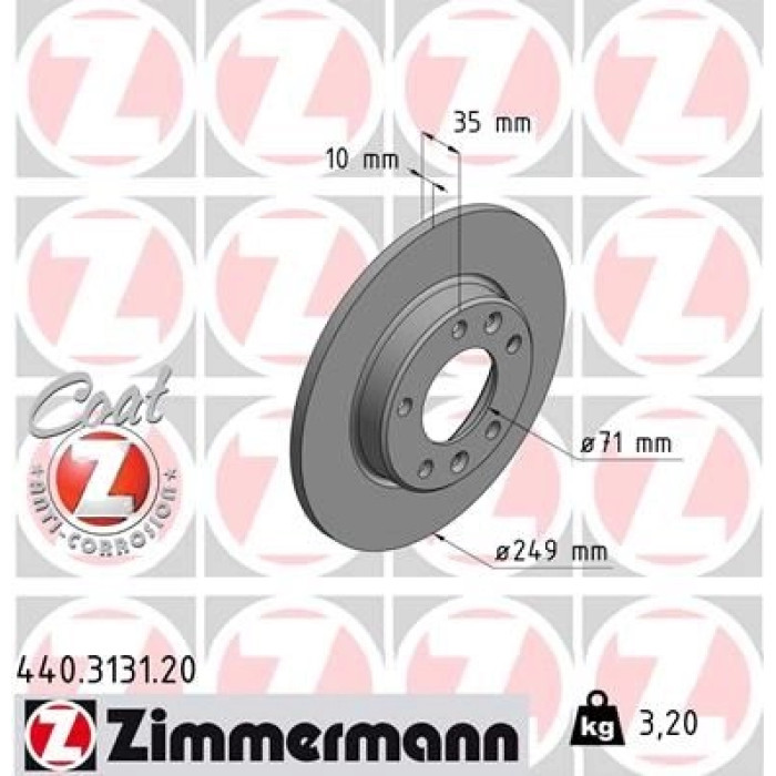 Zimmermann Bremsscheibe Hinterachse 440.3131.20 Zimmermann Bremsscheibe Hinterachse 440.3131.20