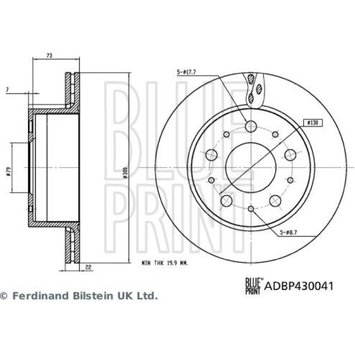 BluePrint BLUE PRINT Bremsscheibe ADBP430041 BluePrint BLUE PRINT Bremsscheibe ADBP430041