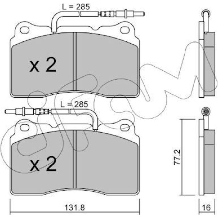 CIFAM Bremsbelagsatz, Scheibenbremse 822-288-2