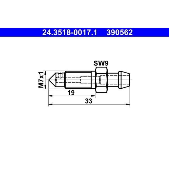 ATE Entlüftungsschraube / Entlüftungsventil 24.3518-0017.1 ATE Entlüftungsschraube / Entlüftungsventil 24.3518-0017.1