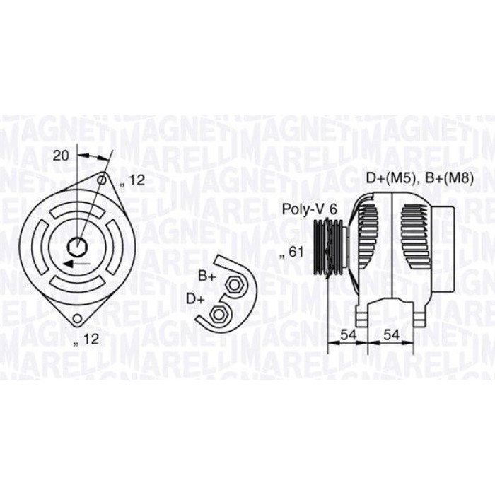 Magneti Marelli Lichtmaschine 063321826010 Magneti Marelli Lichtmaschine 063321826010