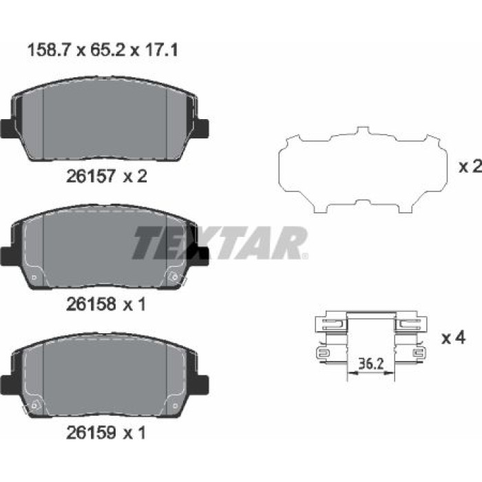 Textar Bremsbelagsatz 2615701 Textar Bremsbelagsatz 2615701