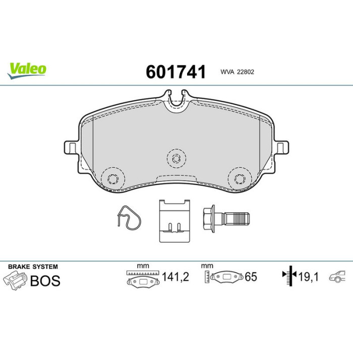 Valeo Bremsbelagsatz 601741 Valeo Bremsbelagsatz 601741