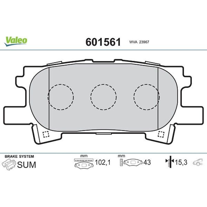 Valeo Bremsbelagsatz 601561 Valeo Bremsbelagsatz 601561