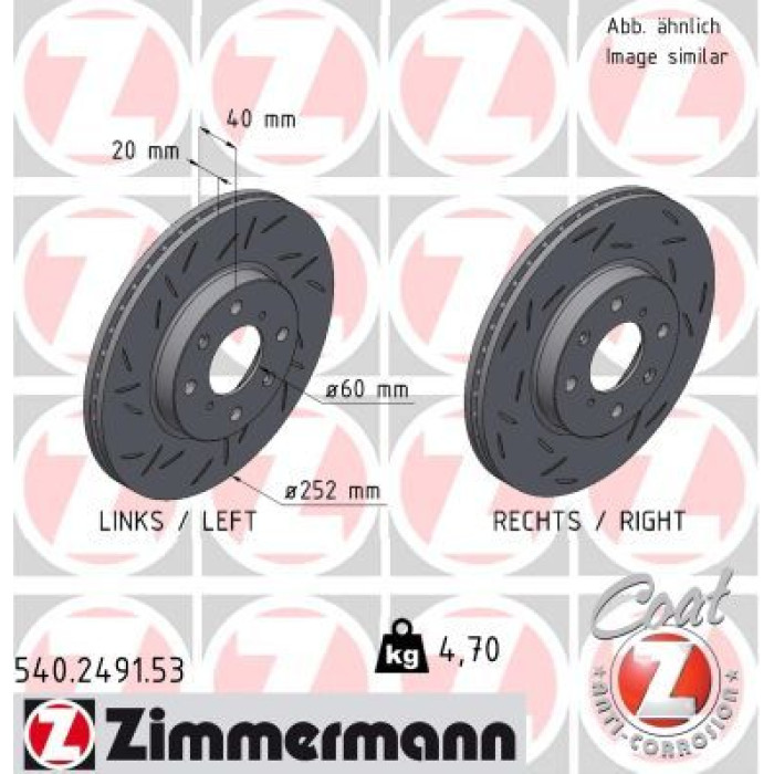 Zimmermann Bremsscheibe 540.2491.53 Zimmermann Bremsscheibe 540.2491.53