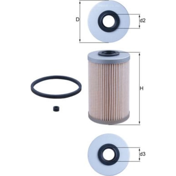 KX 204D MAHLE Kraftstofffilter KX 204D, Filtereinsatz, Höhe 120,5 mm – u. a. für Opel Movano A Kasten (X70), B (X62), B Pritsche/Fahrgestell (X62) – OE Nummer 4411637 - l