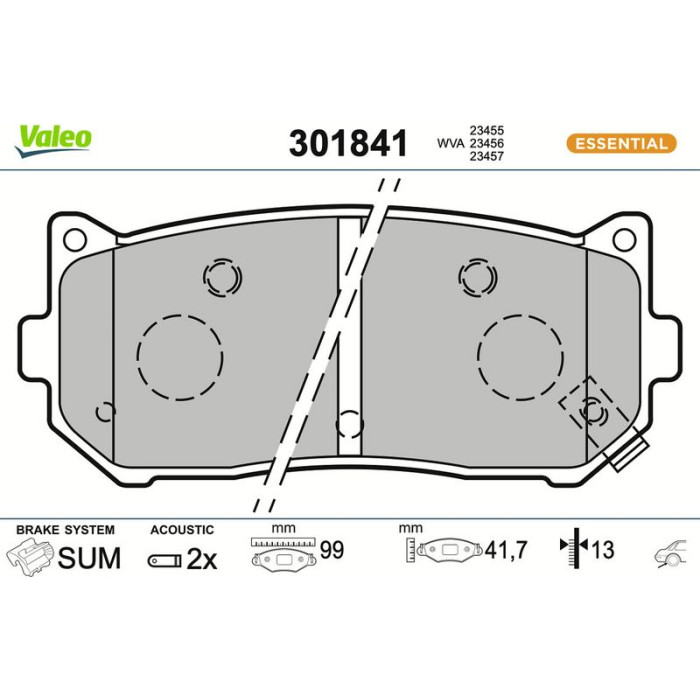 Valeo Bremsbelagsatz 301841 Valeo Bremsbelagsatz 301841