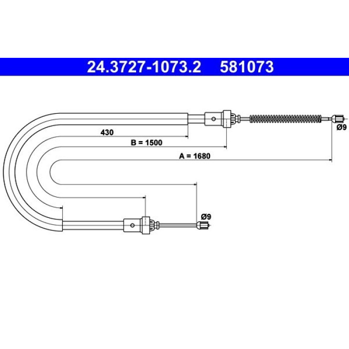ATE Handbremsseil 24.3727-1073.2 ATE Handbremsseil 24.3727-1073.2