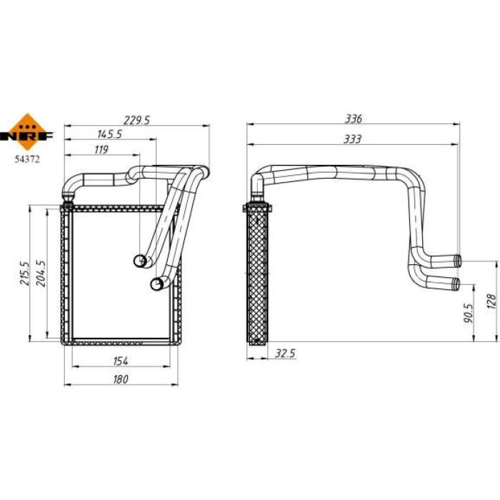 NRF Heizungskühler 54372 NRF Heizungskühler 54372