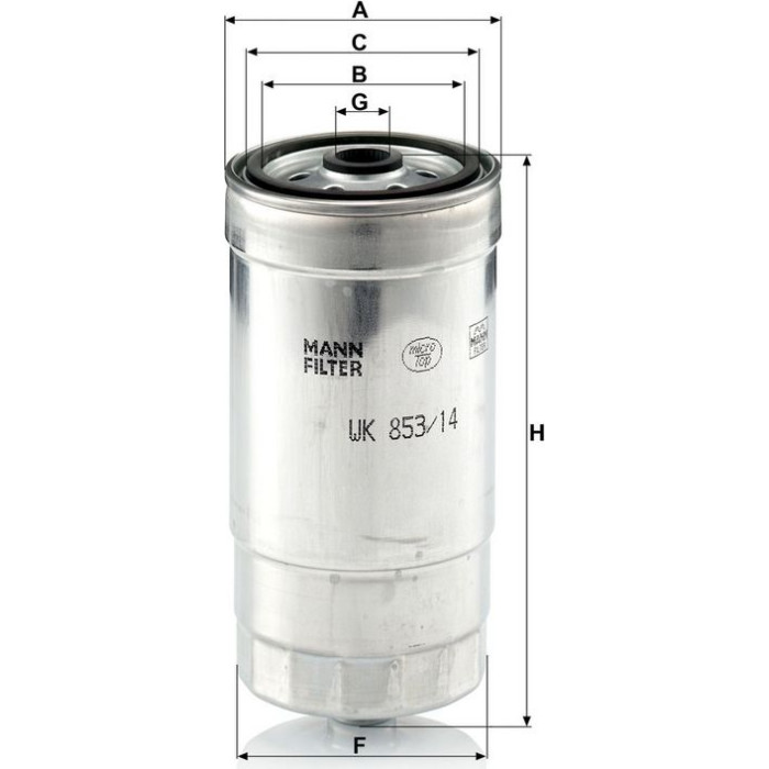 MANN-FILTER Kraftstofffilter WK 853/14 MANN-FILTER Kraftstofffilter WK 853/14