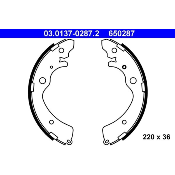 ATE Bremsbacken 03.0137-0287.2 ATE Bremsbacken 03.0137-0287.2