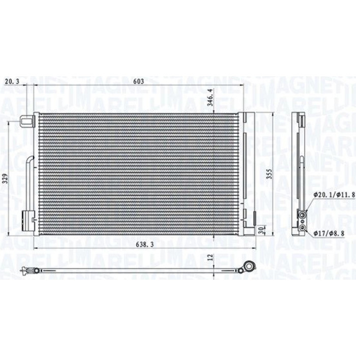 Magneti Marelli Klimakondensator 350203611000 Magneti Marelli Klimakondensator 350203611000