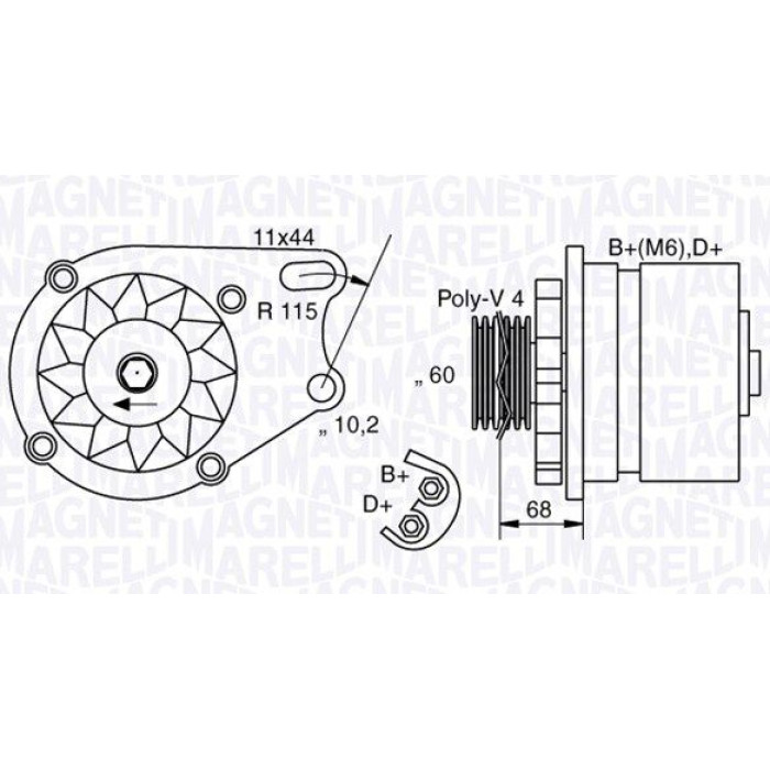 Magneti Marelli Lichtmaschine 063321761010 Magneti Marelli Lichtmaschine 063321761010