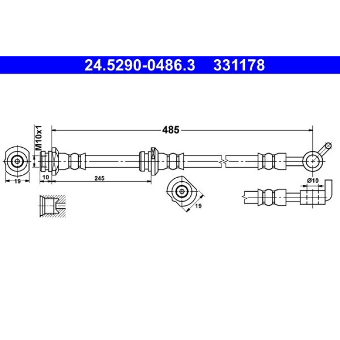 ATE Bremsschlauch 24.5290-0486.3 ATE Bremsschlauch 24.5290-0486.3