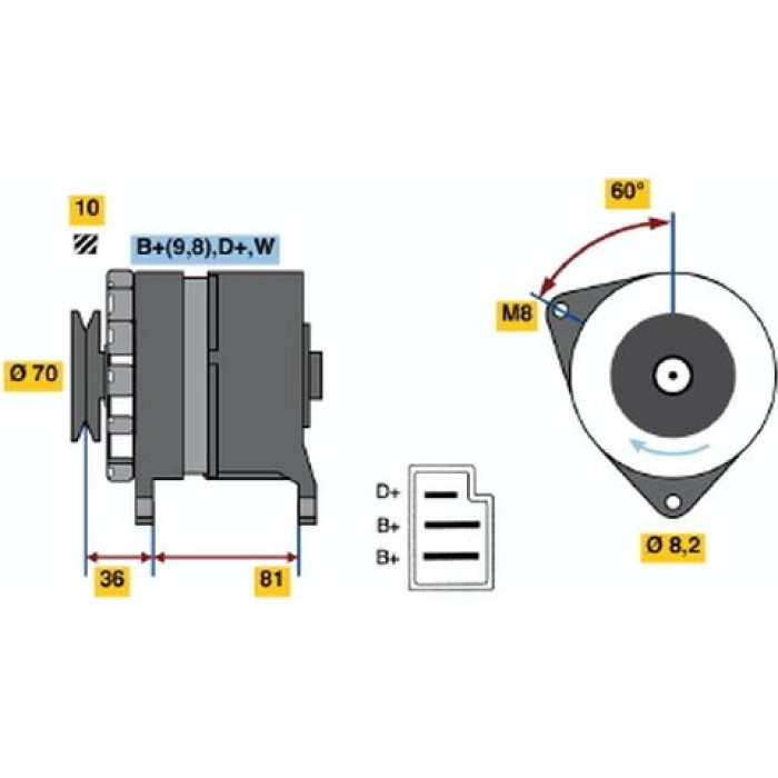 Bosch Lichtmaschine 0 986 036 010 Bosch Lichtmaschine 0 986 036 010