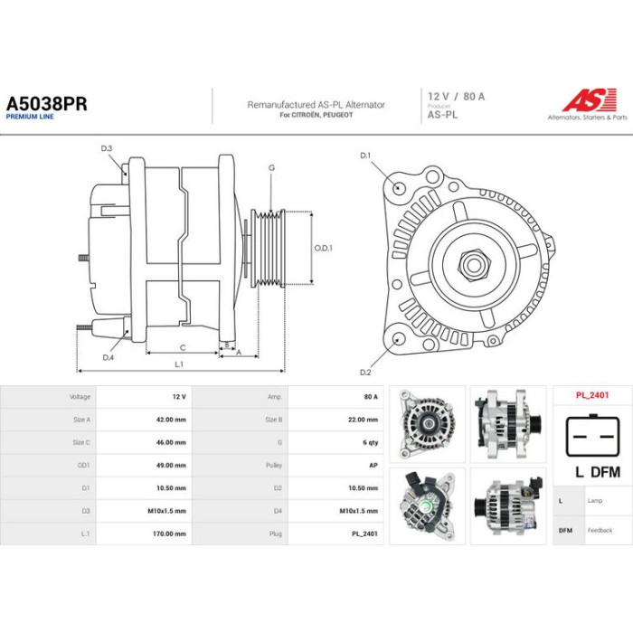 AS-PL Generator A5038PR AS-PL Generator A5038PR
