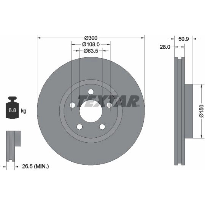 Textar Bremsscheibe 92283105 Textar Bremsscheibe 92283105
