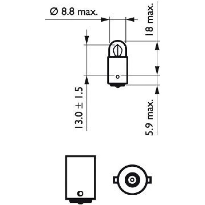 12913CP PHILIPS T2W Glühlampe 12 V 2 W BA9s - 12913CP - l 12913CP PHILIPS T2W Glühlampe 12 V 2 W BA9s - 12913CP - l