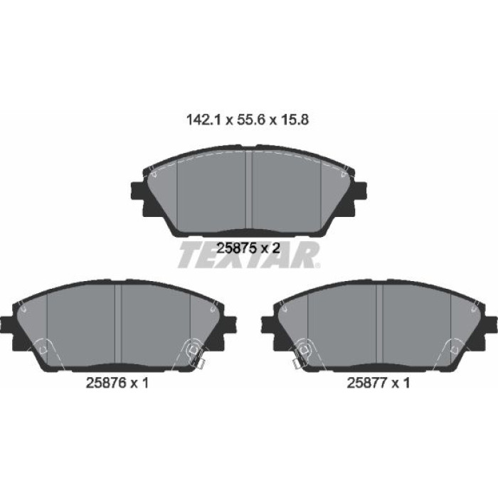 Textar Bremsbelagsatz 2587501 Textar Bremsbelagsatz 2587501