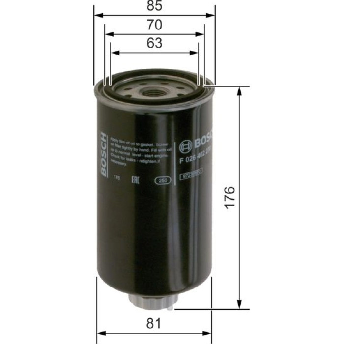 Bosch Kraftstofffilter F 026 402 270 Bosch Kraftstofffilter F 026 402 270