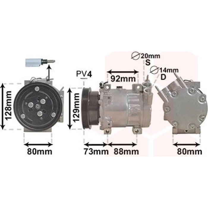 Van Wezel Klimakompressor 1501K705 Van Wezel Klimakompressor 1501K705