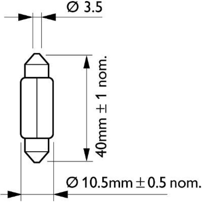 13866CP PHILIPS Soffittenlampe 24 V 10 W SV8,5 - 13866CP - l 13866CP PHILIPS Soffittenlampe 24 V 10 W SV8,5 - 13866CP - l