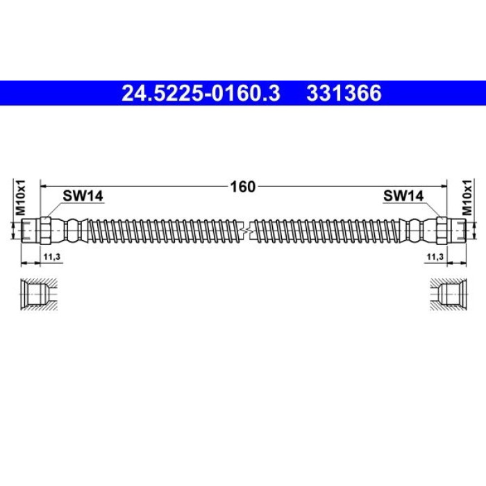 ATE Bremsschlauch 24.5225-0160.3 ATE Bremsschlauch 24.5225-0160.3