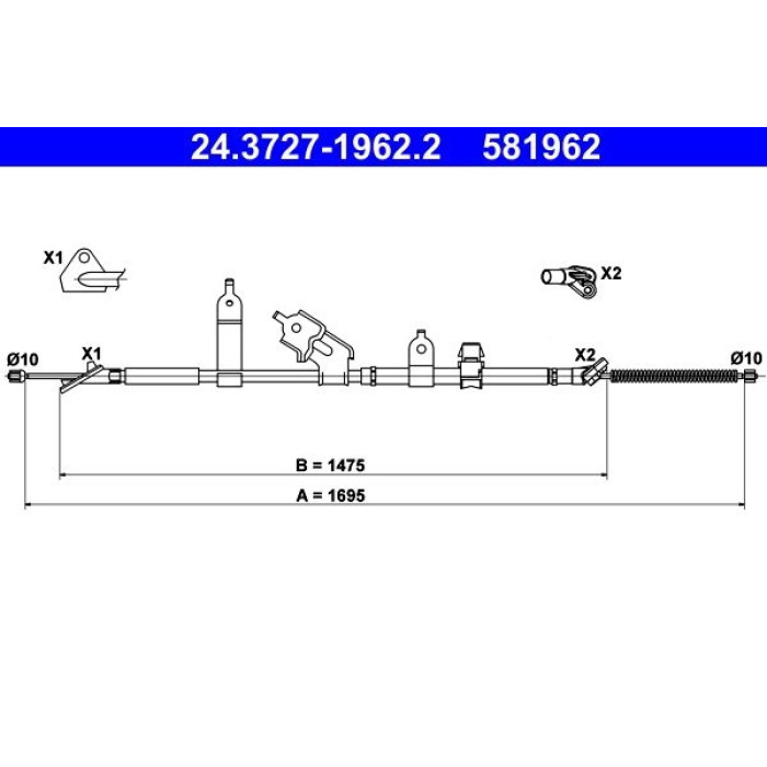 ATE Handbremsseil 24.3727-1962.2 ATE Handbremsseil 24.3727-1962.2
