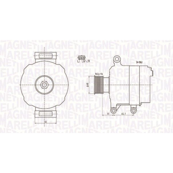 Magneti Marelli Lichtmaschine 063731869010 Magneti Marelli Lichtmaschine 063731869010