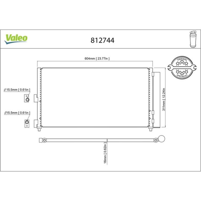 Valeo Klimakondensator 812744 Valeo Klimakondensator 812744