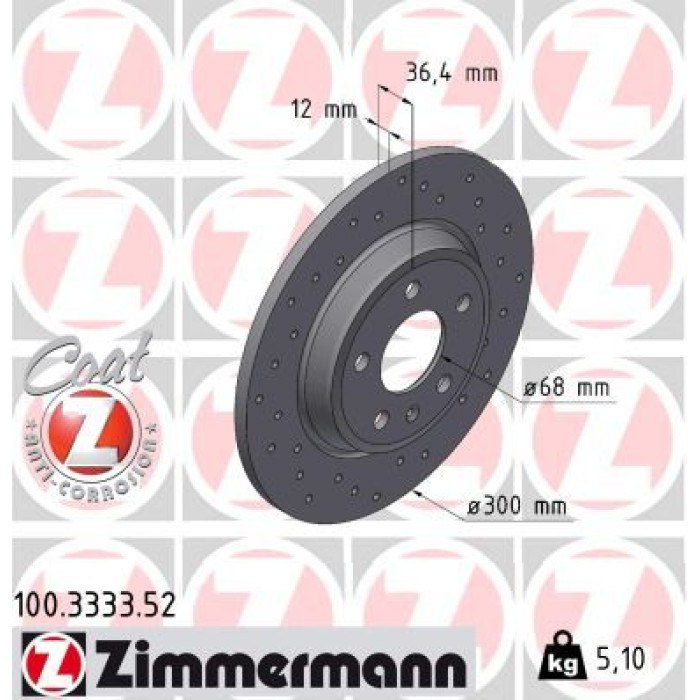 Zimmermann Bremsscheibe 100.3333.52 Zimmermann Bremsscheibe 100.3333.52