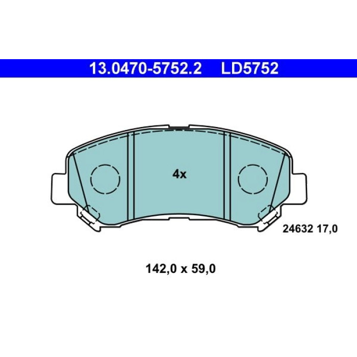 ATE Bremsbelagsatz Nissan Vorderachse Qashqai/X-Trail 1, 5-2, 0 dCi 07-13 Keramik 13.0470-5752.2
