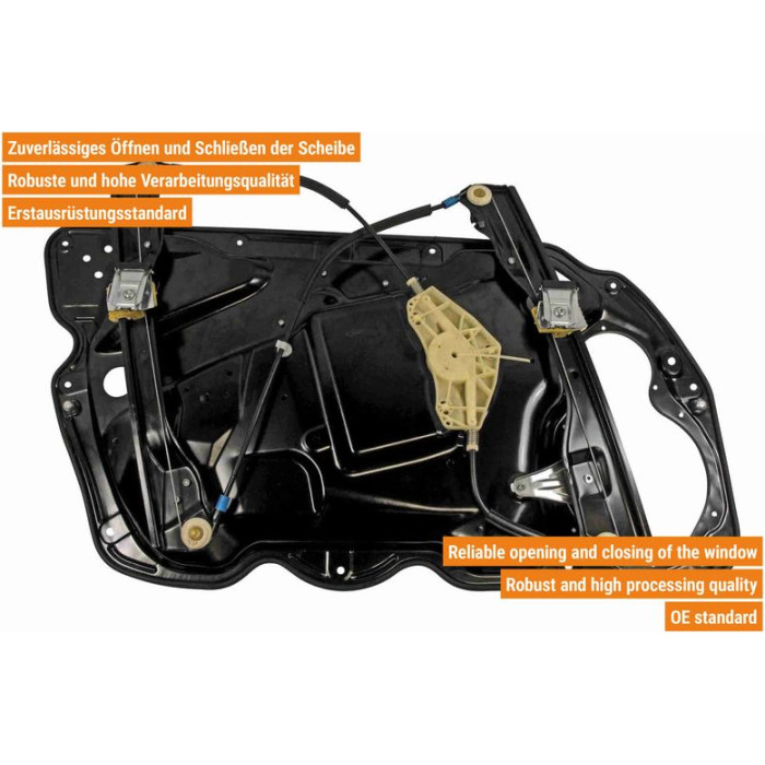 VAICO V10-9844 Fensterheber vorne rechts, elektrisch, ohne Motor, mit Trägerplatte, für Linkslenker VAICO V10-9844 Fensterheber vorne rechts, elektrisch, ohne Motor, mit Trägerplatte, für Linkslenker