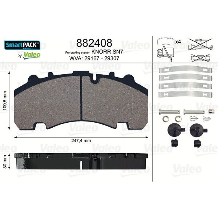 Valeo Bremsbelagsatz 882408 Valeo Bremsbelagsatz 882408