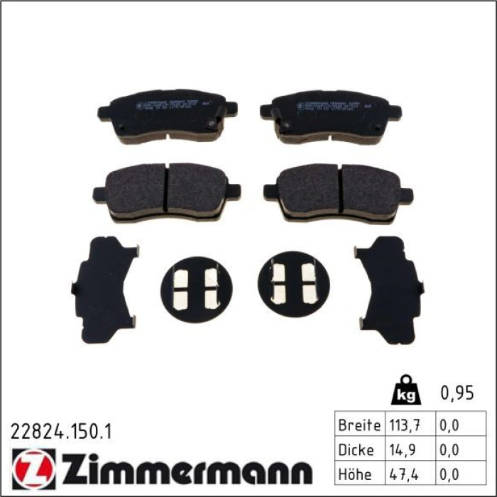 ZIMMERMANN Bremsbeläge 22824.150.1 ZIMMERMANN Bremsbeläge 22824.150.1