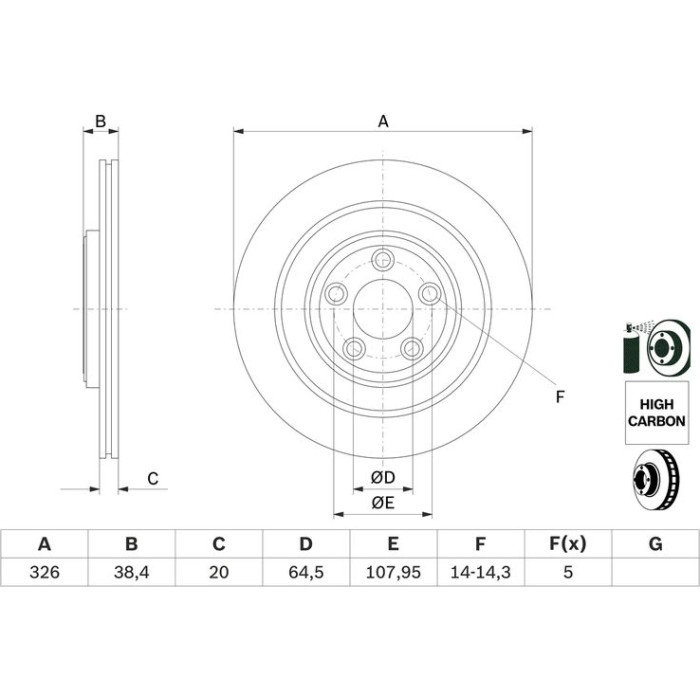Bosch Bremsscheibe Hinterachse 0 986 479 628 Bosch Bremsscheibe Hinterachse 0 986 479 628