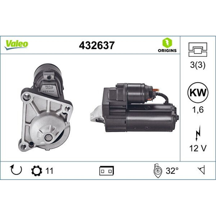 Valeo Anlasser 432637 Valeo Anlasser 432637