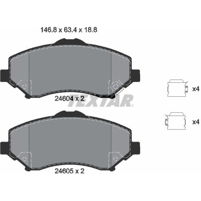 2460401 Textar Bremsbelagsatz 2460401 2460401 Textar Bremsbelagsatz 2460401