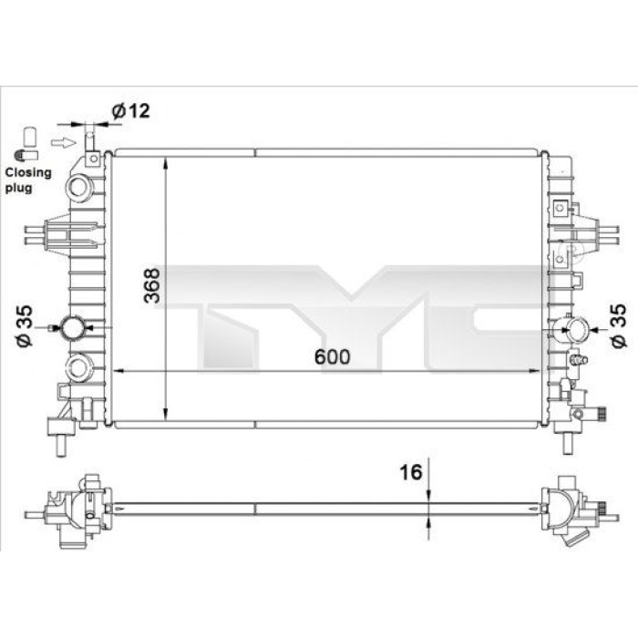 TYC Motorkühler 725-0036 TYC Motorkühler 725-0036