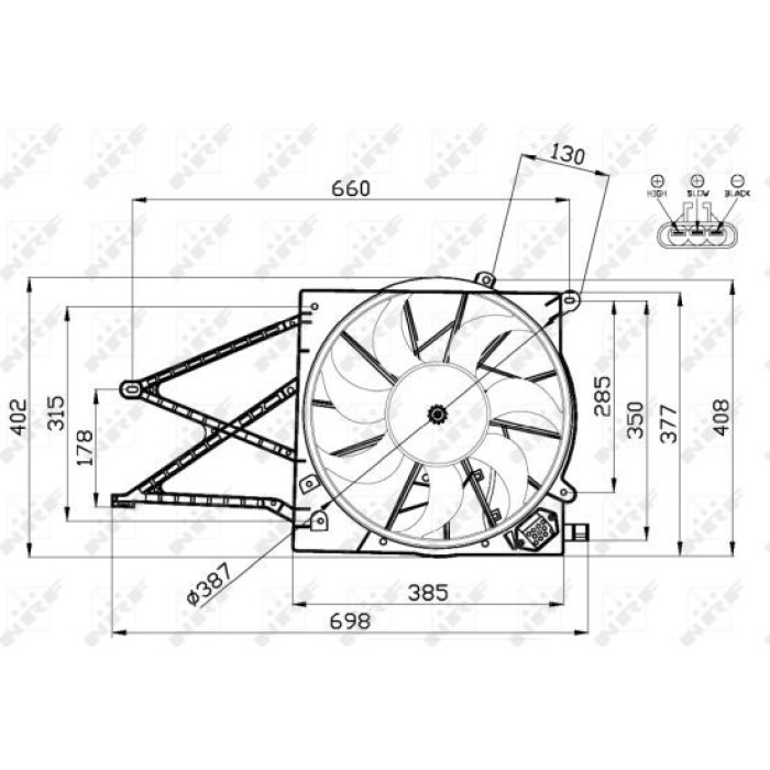 NRF Kühlerlüfter 47582 NRF Kühlerlüfter 47582