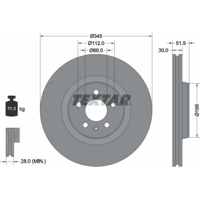 Textar Bremsscheibe 92229205 Textar Bremsscheibe 92229205