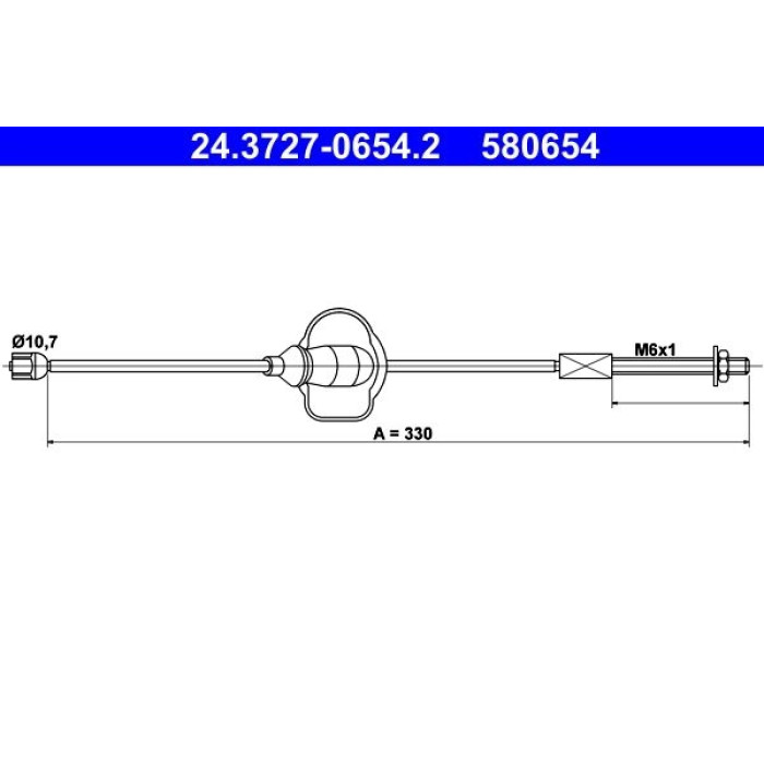 ATE Handbremsseil 24.3727-0654.2 ATE Handbremsseil 24.3727-0654.2