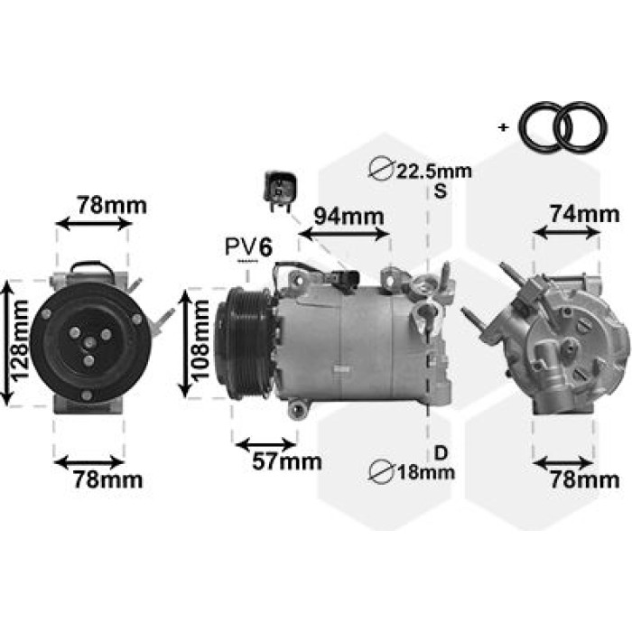 Van Wezel Klimakompressor 1800K587 Van Wezel Klimakompressor 1800K587