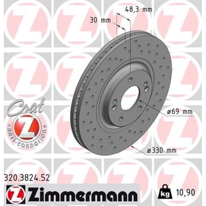Zimmermann Bremsscheibe Vorderachse Sport 320.3824.52