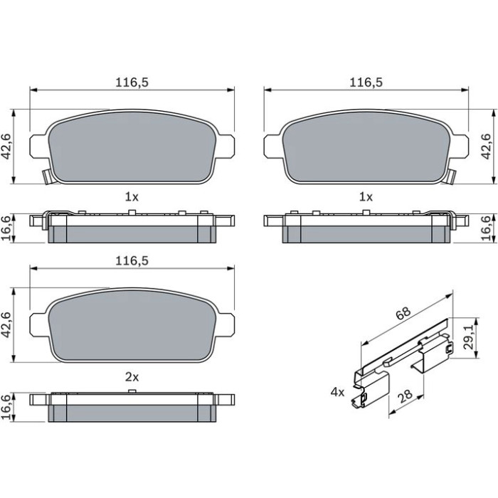 Bosch Bremsbelagsatz 0 986 494 666 Bosch Bremsbelagsatz 0 986 494 666