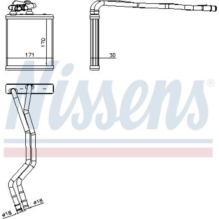 Nissens Heizungskühler PKW 71771 Nissens Heizungskühler PKW 71771