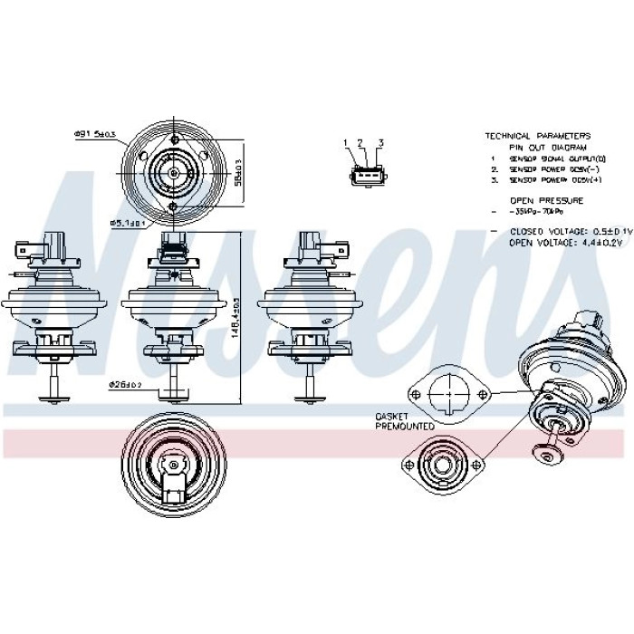 Nissens AGR-Ventil 98208 Nissens AGR-Ventil 98208