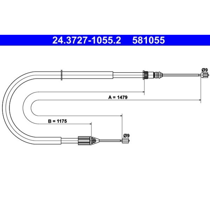 ATE Handbremsseil 24.3727-1055.2 ATE Handbremsseil 24.3727-1055.2